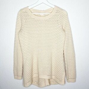 Maison Jules Bubble Knit Metallic Gold Sparkle Sweater